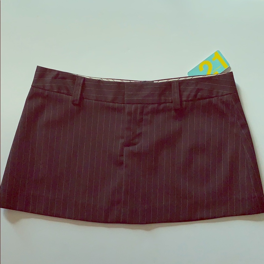 Black w/Cream Stripes Mini Short Skirt, Low-Rise, NWT